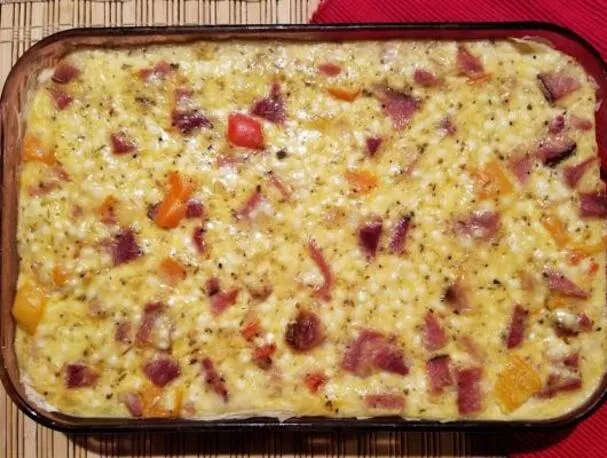 Quiche de jamón y queso filo