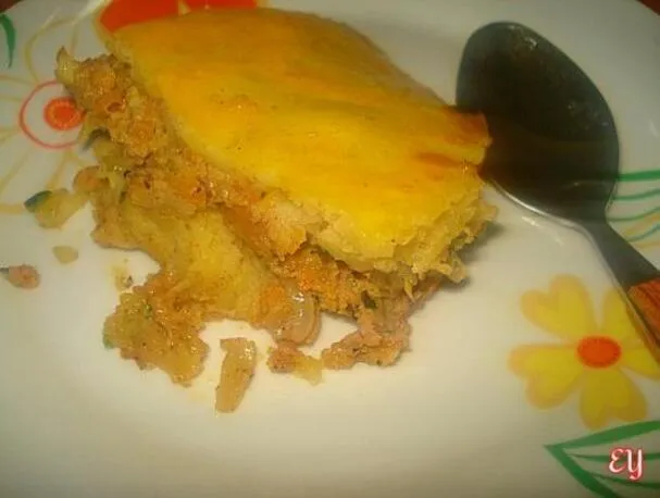 Cazuela de camarones y papas