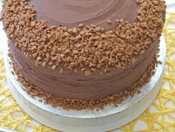 Pastel moteado de toffee