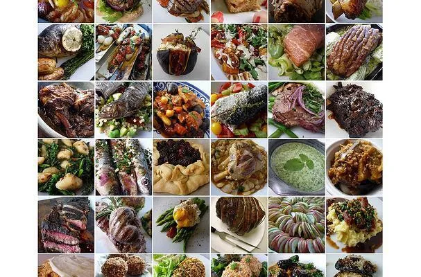 Garbanzos "Pescado" con salsa de pimiento rojo